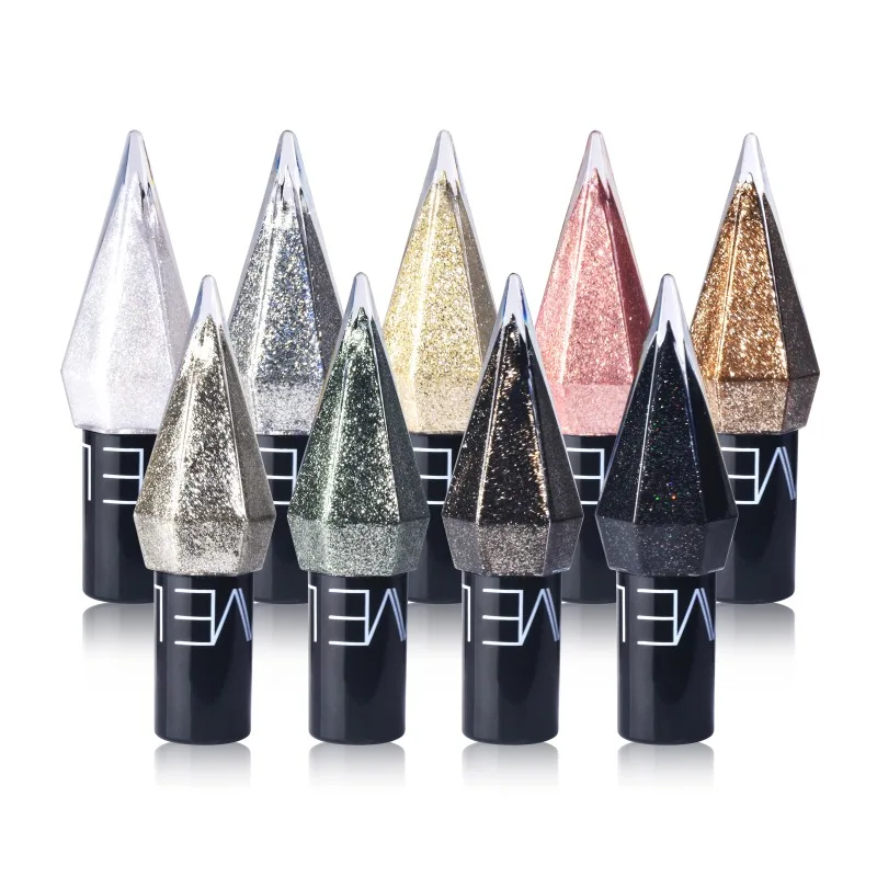 Oogschaduw Parelmoer Diamant Oogschaduw Vloeistof 5-kleur Pailletten Make-Up Gladde Mini Fijne Borstel Eyeliner Glans En Hoofd