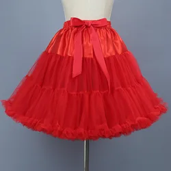 Dla nowożeńców Mini śliczna halka Lolita spódnica baletowa Tutu Rockabilly krynolina podkoszulek czerwony 40cm