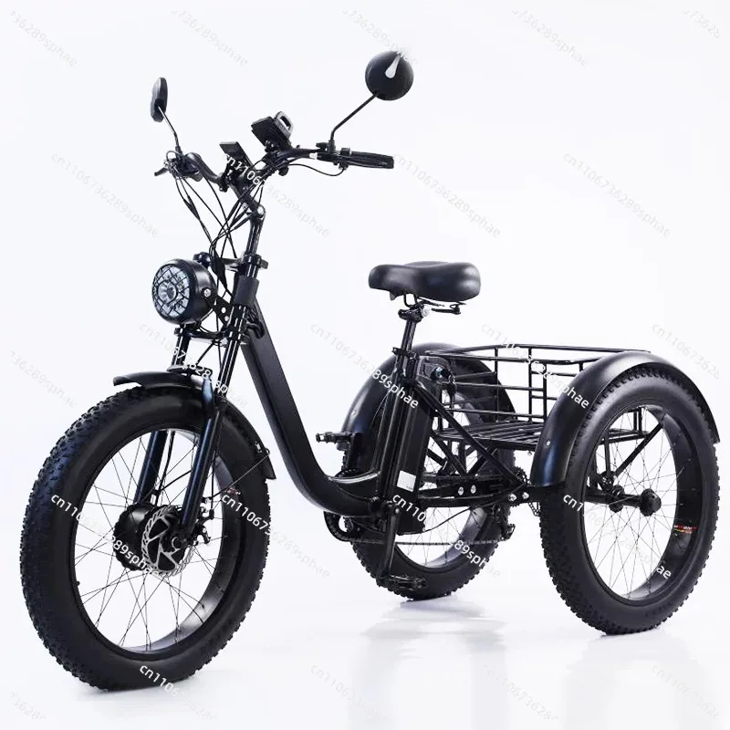 

24-Inch Snow Land General Pedal Electric Assist Variable Speed Tricycle Vegetable Basket Car Hitchhiker