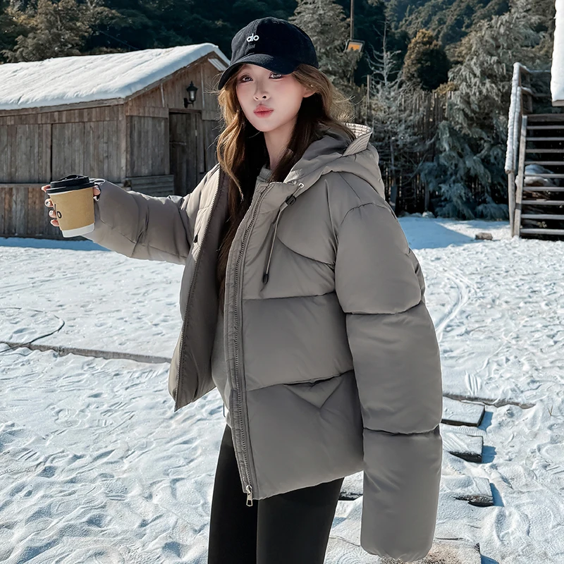 

Autumn Winter Puffer Jacket Women Clothing Thick Down Cotton Padded Bubble Coat Womens Hooded Casual Loose Short Parkas Female