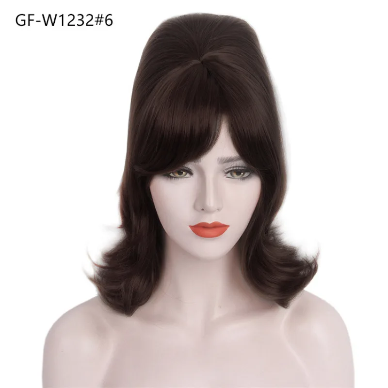 Blonde Beehive 60s Wig Retro Wigs for Women Adult 70s 80s Accessories Rocker Party Wig Halloween Costume Cosplay