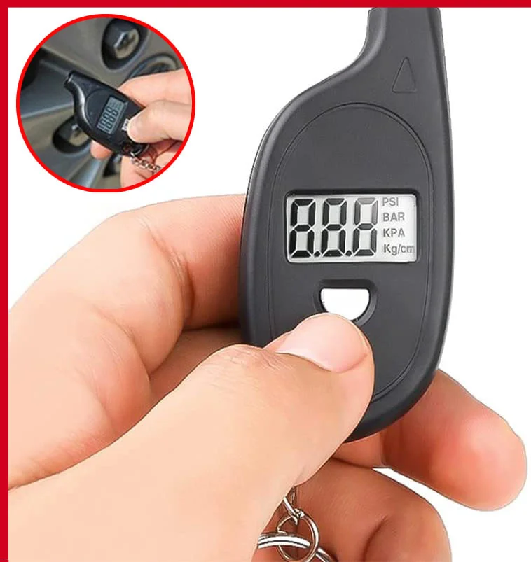 Mini Digital Lcd Display Tire Gauge Car Mini Keychain Tire Air Pressure Tester Meter Auto Car Motorcycle Tire Safety Alarm