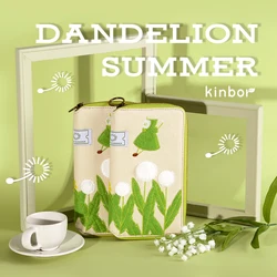 Kinbor Cute Week Planner Zipper Package Dandelion's Summer Plan Hand Book Notebook Sub-Diary Punch Book Efficiency Schedule Book