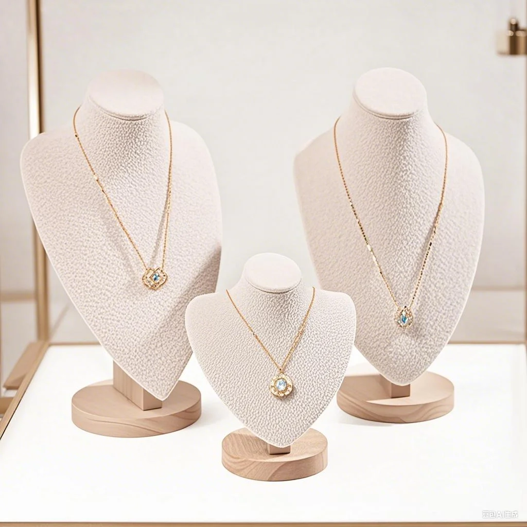 3Pcs/Set Velvet Jewelry Display Model Bust Show Exhibitor Necklace Pendants Mannequin Jewelry Stand Organizer