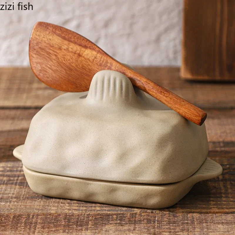 Kitchen Specific Butter Box Ceramic Butter Plate with Lid Bread Plate Dining Dessert Plates Bowl Cheese Dish Fruit Plates Tray
