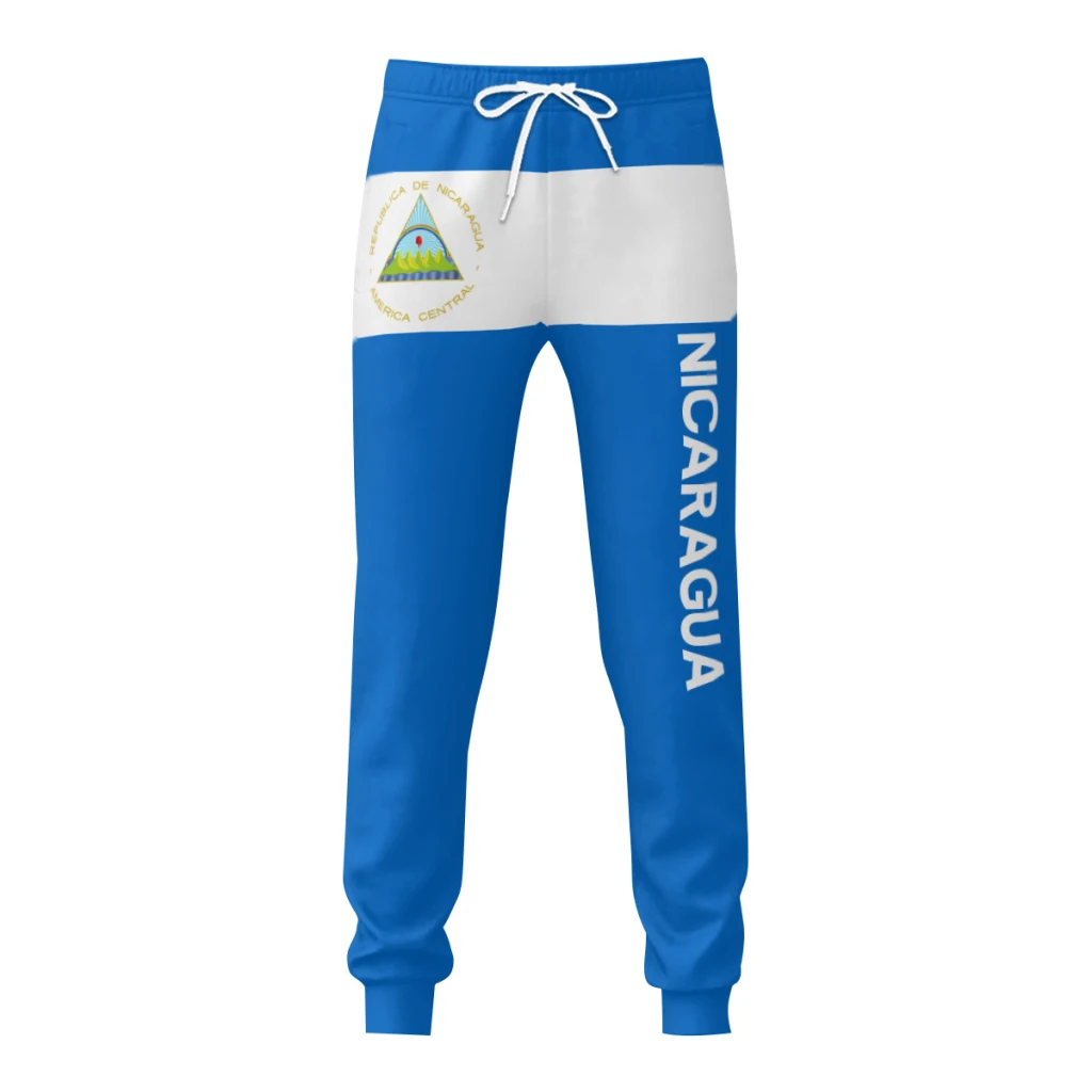 Mens Sweatpants Nicaragua Flag Pants with Pockets Joggers Soccer Football Multifunction Sports Sweat With Drawstring