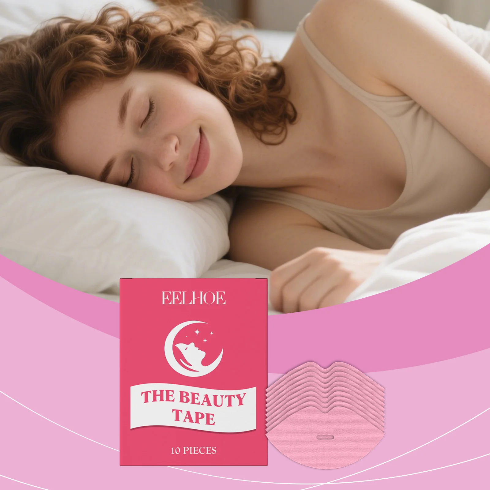 립 마스크 패치 핑크 10개, 보습 립 케어, 매끄러운 입술을 위한 나이트 트리트먼트