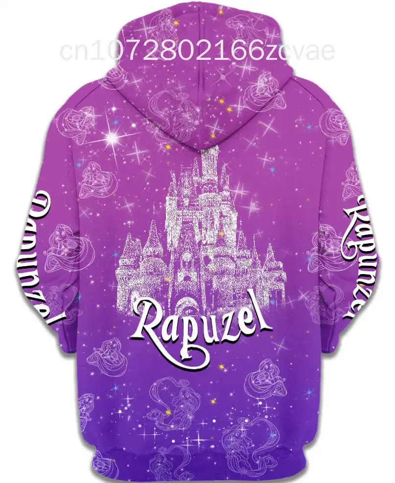 2024 Disney Tangled Rapunzel Hoodie Leggings Suit Women\'s Diseny Hoodie Yoga Pants Sweatpants Fashion Tracksuit Sets