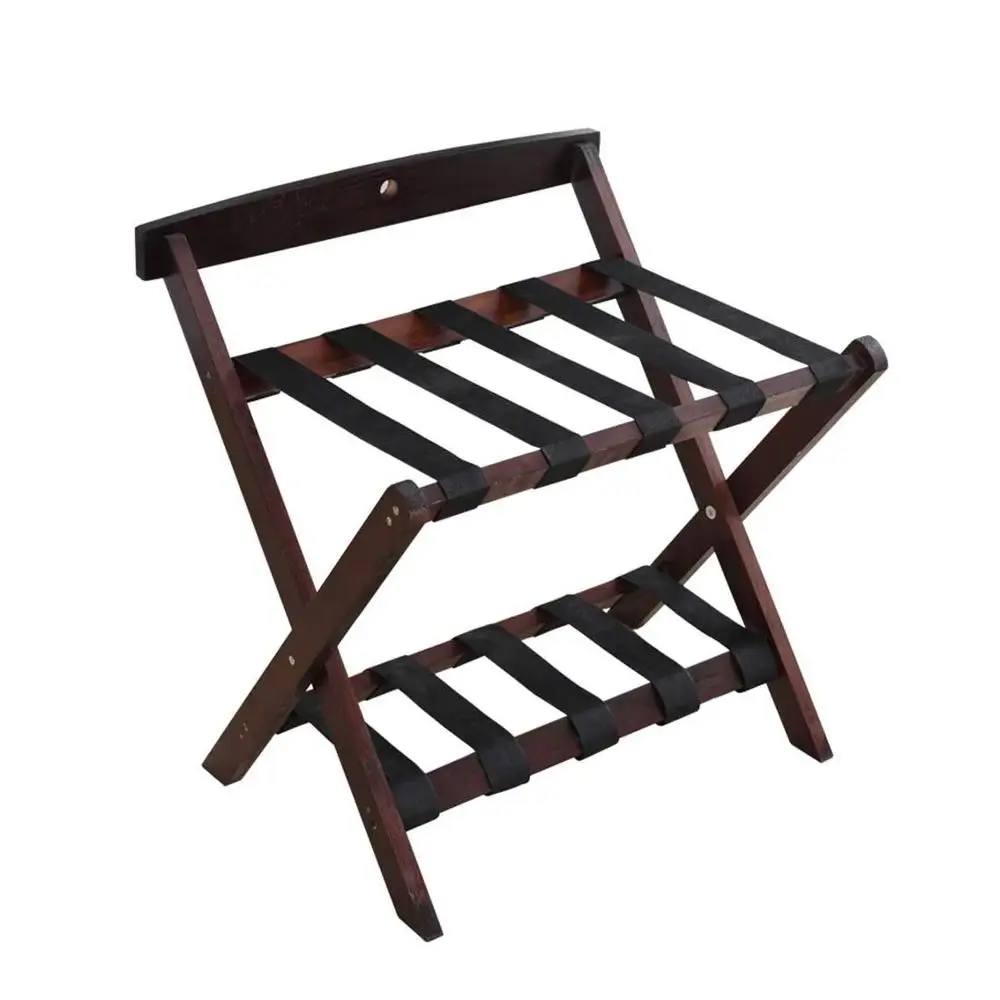 

Foldable Luggage Rack Wooden Luggage Rack for Living Room Hotel 2 Layer Shoe Rack Storage Suitcase