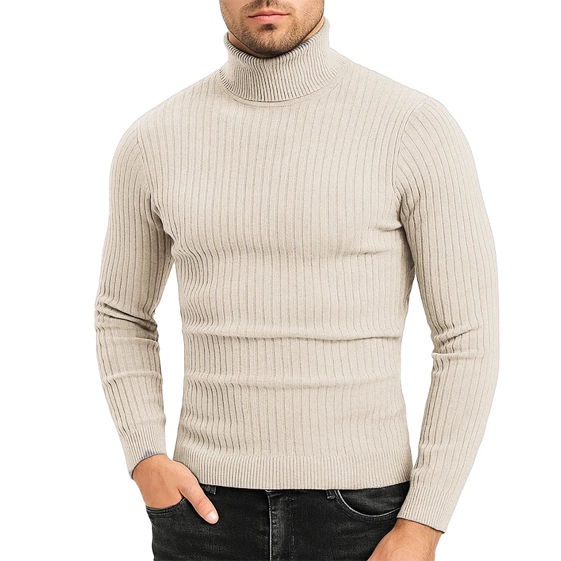Autumn Sweaters Turtleneck Cable Knitted Pullover