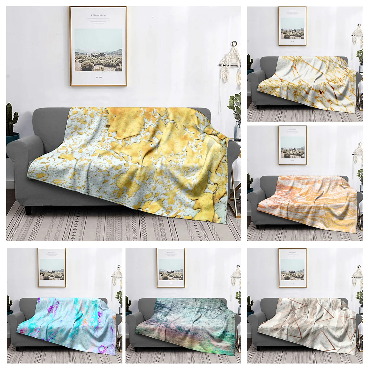 

Home decoration plush Throw Sofa blanket Anime animals Bedspread bed fluffy soft blankets decor Plaid Modern morandi Abstract