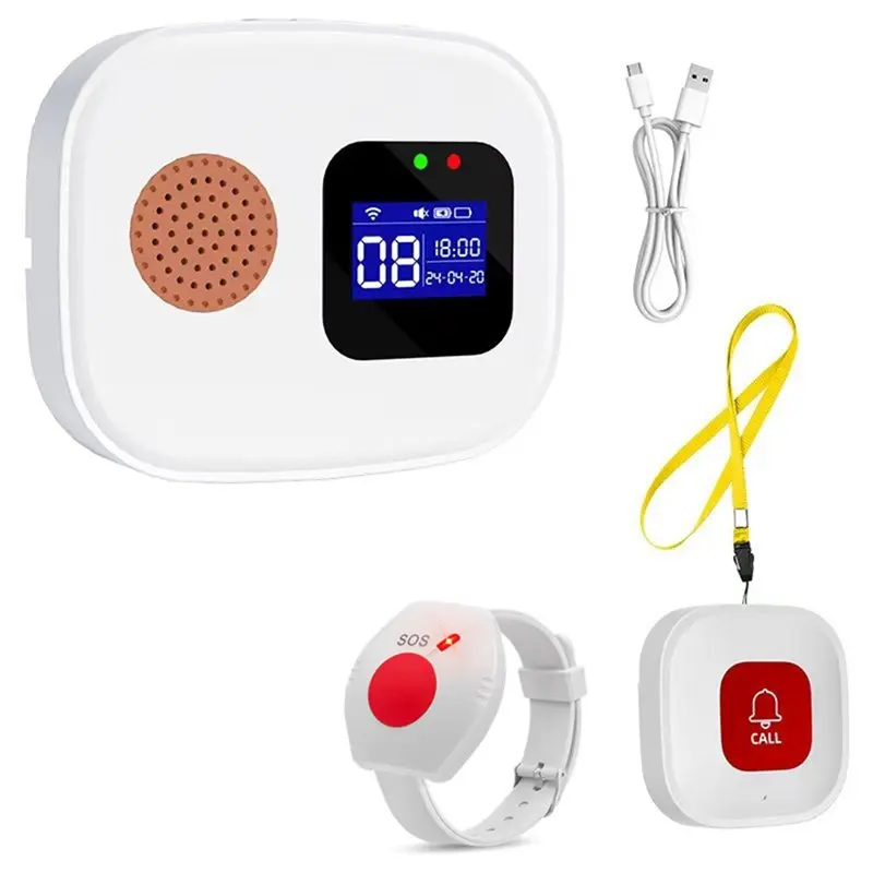 [techverse]-tuya-wifi-wireless-caregiver-pager-call-button-system-for-seniors-patients-emergency-alert-button-for-hospitals