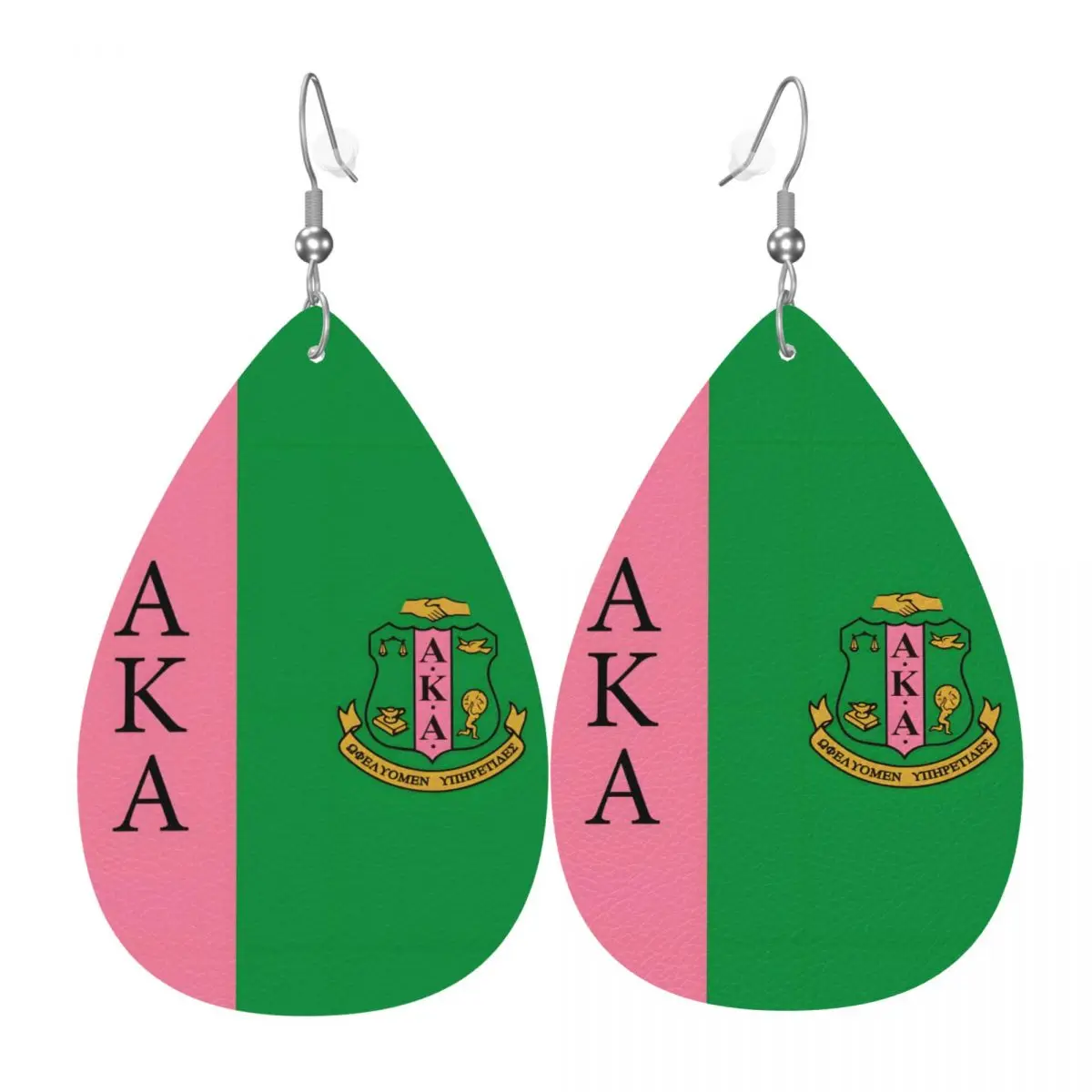 

Custom AKA Sorority Dangle Drop Earrings Leather Earrings for Women Fashion For Valentine's Day