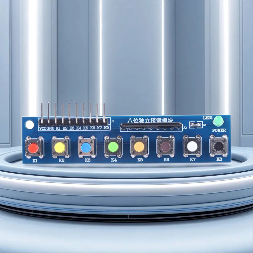 โมดูลปุ่มสัมผัส 8 ปุ่ม 3.3-5V พร้อมไฟ LED แสดงสถานะ สำหรับ Arduino ARM Raspberry Pi