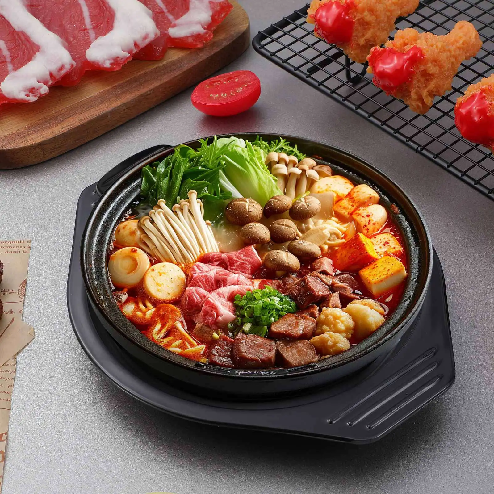 2Pcs Thickened Casserole Tray Heat Resistant Pot Holder Double Ear Pot Base Tray Anti-Slip Kitchen Mat Heat Insulating Mat
