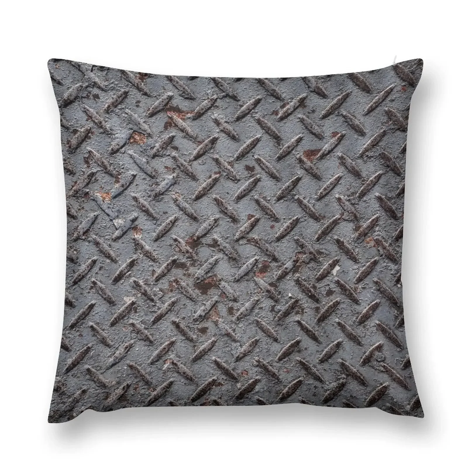 

Vintage old rusty diamond metal plate texture photography Throw Pillow Sofas Covers New year autumn pillowcase pillow