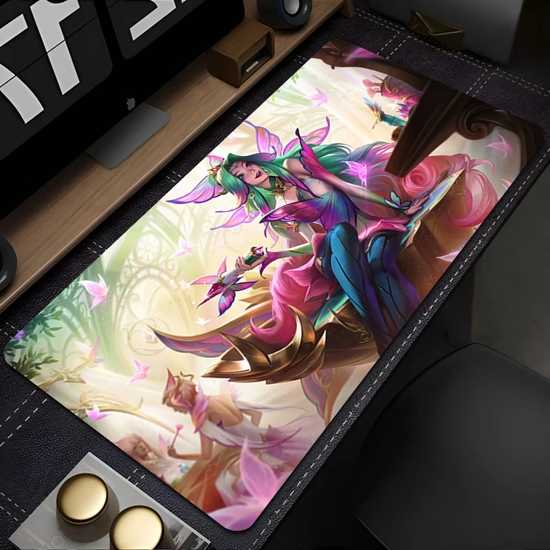 

League of Legends Seraphine Large Anime Gaming Mouse Pad Computer Mousepad PC Gamer Keyboard Rug Laptop Mausepad Kawaii Desk Mat