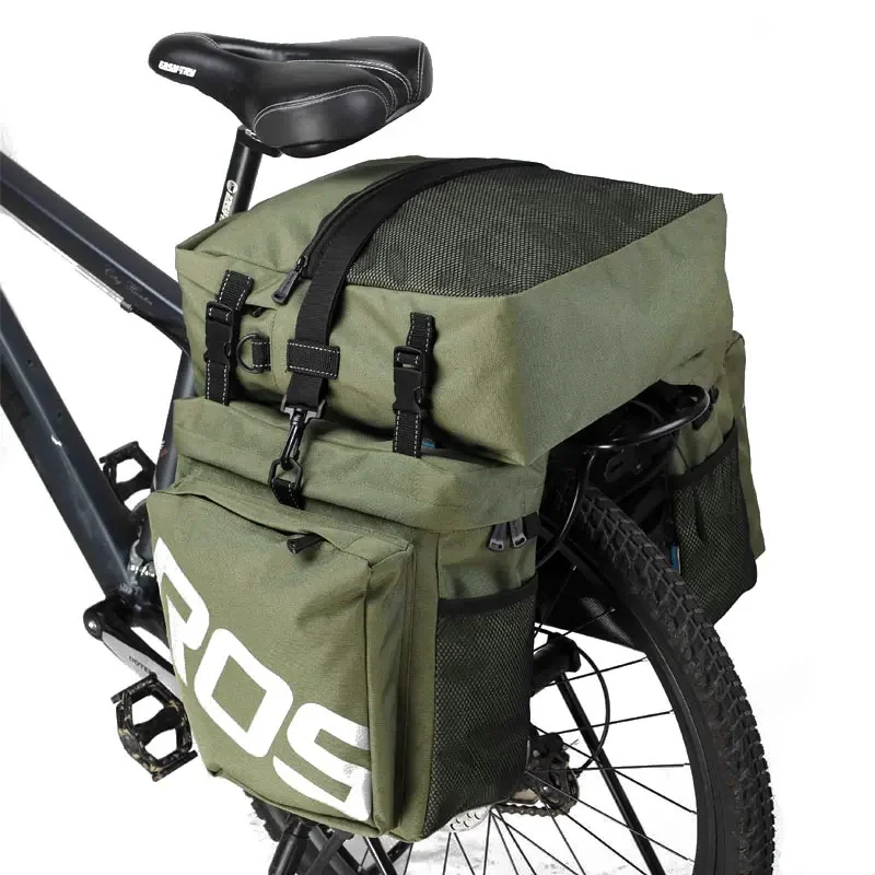 

Sahoo 3 In 1 MTB Road Bike Luggage Carrier Bag 37L Capacity Rear Trunk Rack Bags Light Reflective Optional Rain Cover