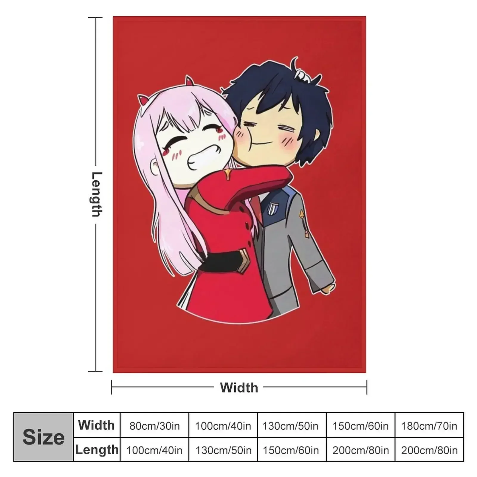 adorable zero two and hero chiby Throw Blanket Warm Sofa Blankets