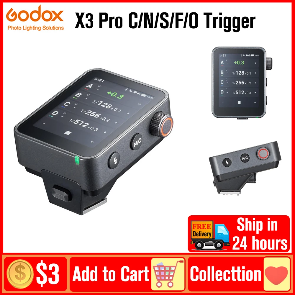 Godox X3 Pro X3Pro C Disparador de flash inalámbrico Transmisor TTL Disparador de pantalla táctil HSS para Canon