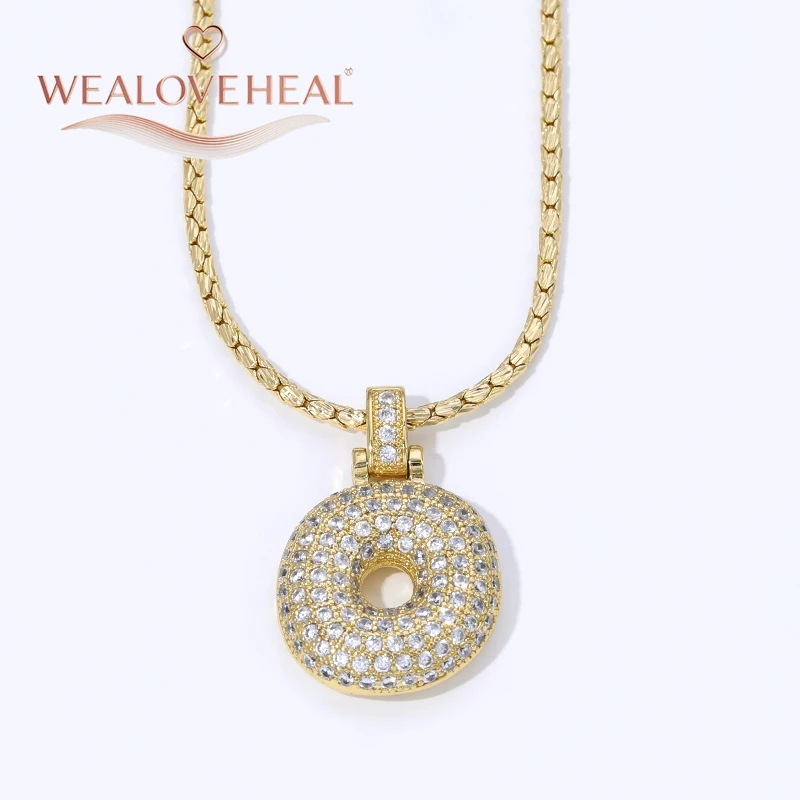 18K Vergoldete A-Z Bubble Initial Halskette, Puff-Ballon-Buchstaben-Anhänger Halsketten mit Zirkonia, Hip-Hop-Schmuck Geschenk für Frauen und Männer – Detail 33