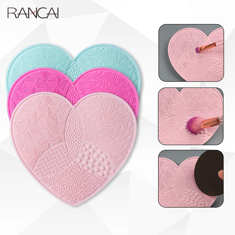 Scrubbing Pad Makeup Brushes Cleaning Silicone With Suction Cup Love Cleaner Washing Cosmetic Brush Beauty Supplies Tool