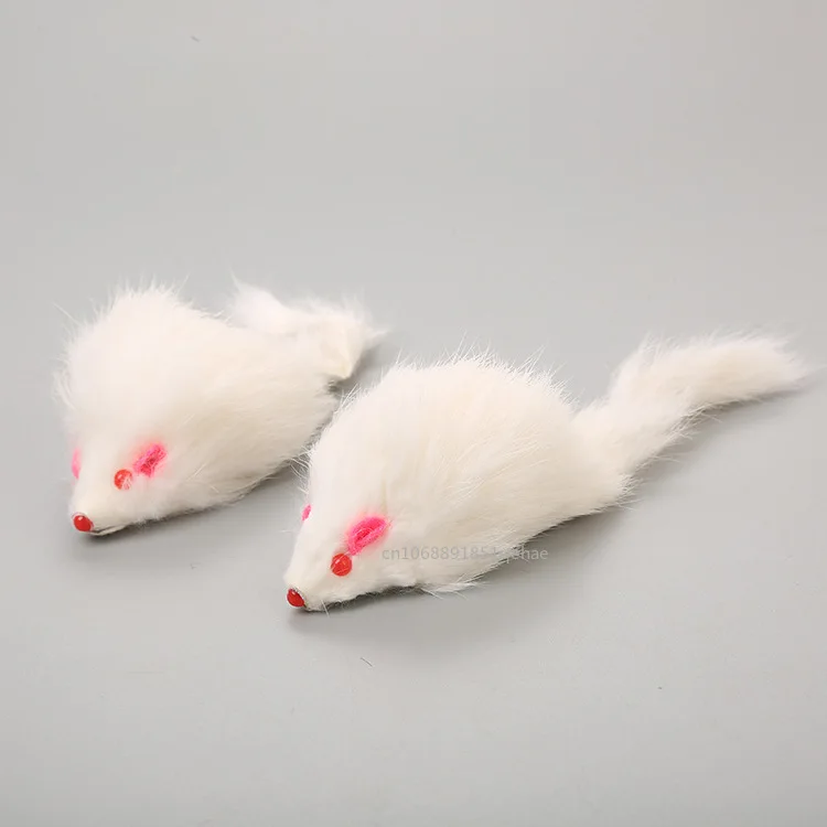 Cat Mice Toys False Mouse Cat Toy Long Tail Mice Soft Real Rabbit Fur Toy For Cats Plush Rat Playing Chew Toy Pet Supplies