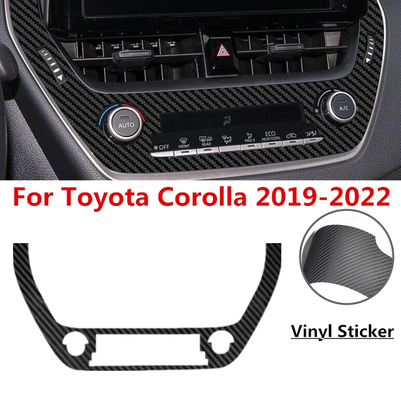 

For Toyota Corolla 2019-22 Carbon Fiber Stickers Console AC Button Control Frame