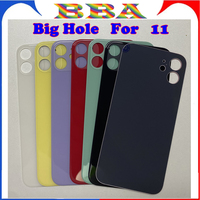1PCS OEM an 2 in 1 Big Hole Back Cover Glass For Iphone 11 Back Glass Rear Door Housing Replacement Repair Parts Glass