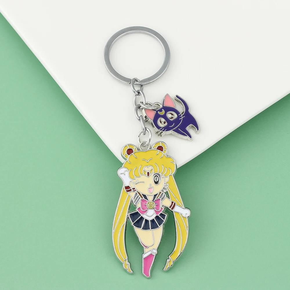Sailor Moon Cosplay Pendant Keychain Cartoon Anime Peripherals Keyring for Women Backpack Ornament Gifts view 5