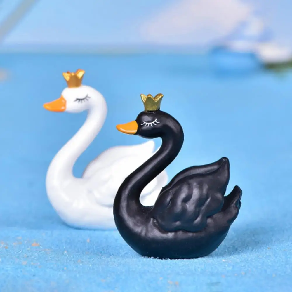 5cm Couple Lovers Swan Mini Craft Home Garden Bonsai Decor Landscape Ornament Gift Model Figurine Collectibles Car Interior