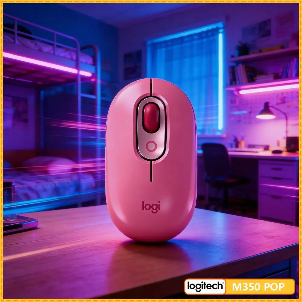 Wireless Logitech M350 POP Mouse 10m Stable Range Quiet Operation for Mini Desktop and Small Form Factor PC Device