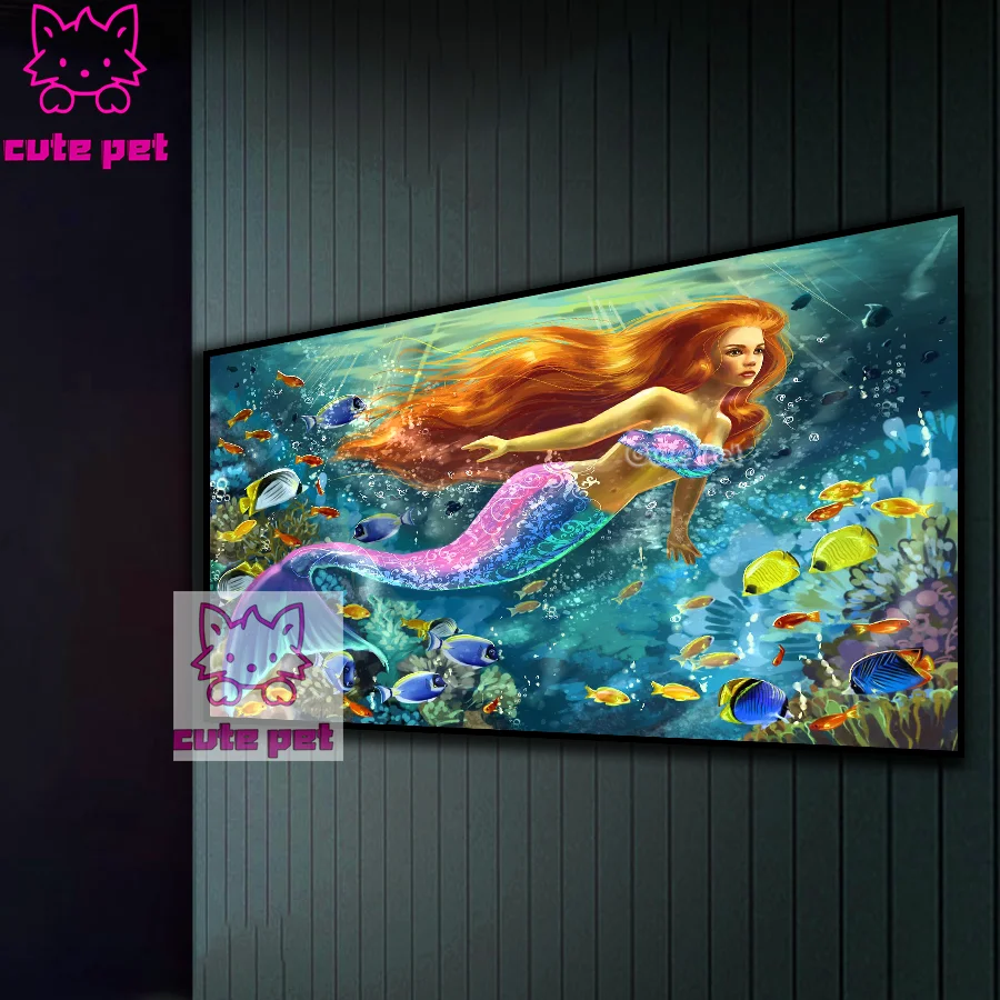 Fantasy girl Diy Diamond Painting Deep sea mermaid Embroidery Diamond Cross Stitch full rhinestone Underwater World Decor mosaic