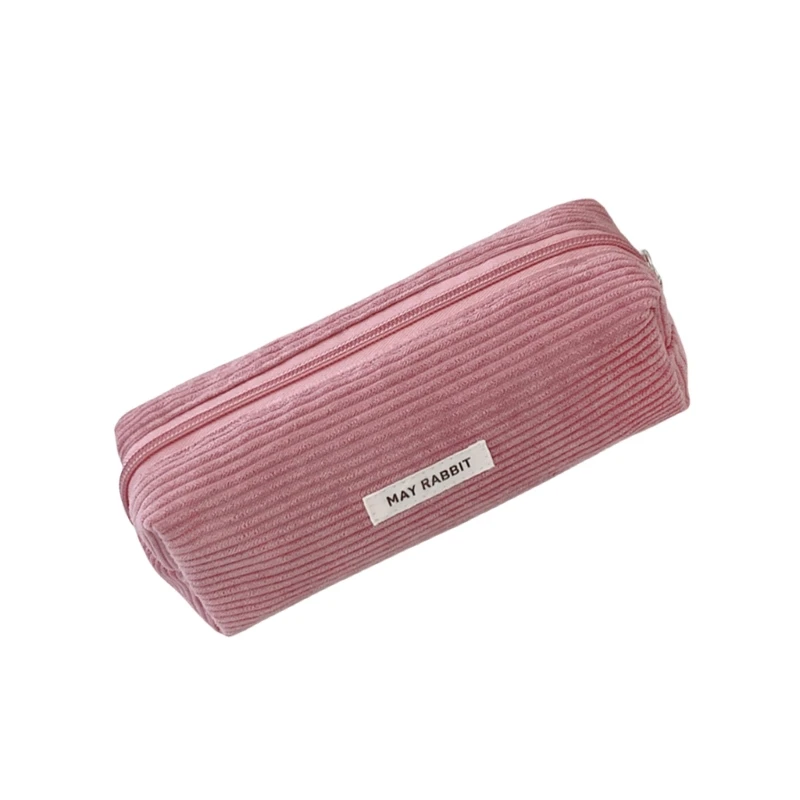 Corduroy Pencil Bag Stationery Bag Pencil Case Large Capacity Pencil Cosmetic Bag School Office Supplies