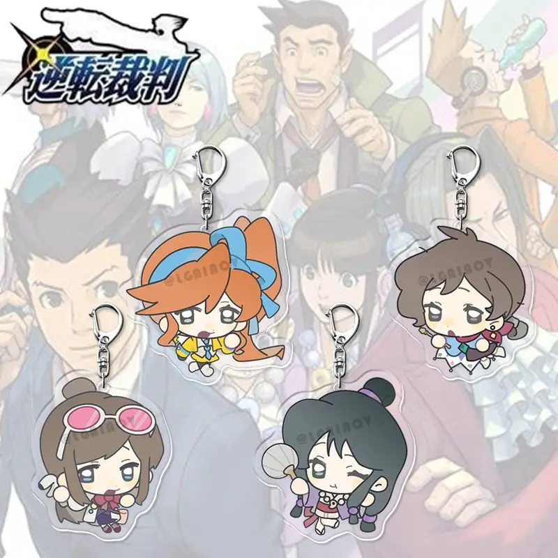 Gyakuten Saiban аниме брелок Maya Fey акриловый брелок для ключей Эма Скай брелок для ключей Ace Attorney сумка кулон орнамент аксессуары подарок