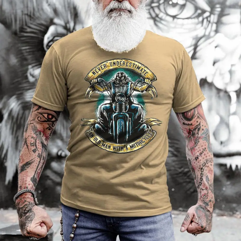 American Vintage Motorcycle T Shirt For Mens Casual Short-Sleeved Tops 3d Motorcycle Clothing Summer Apparel Street Male T-Shirt