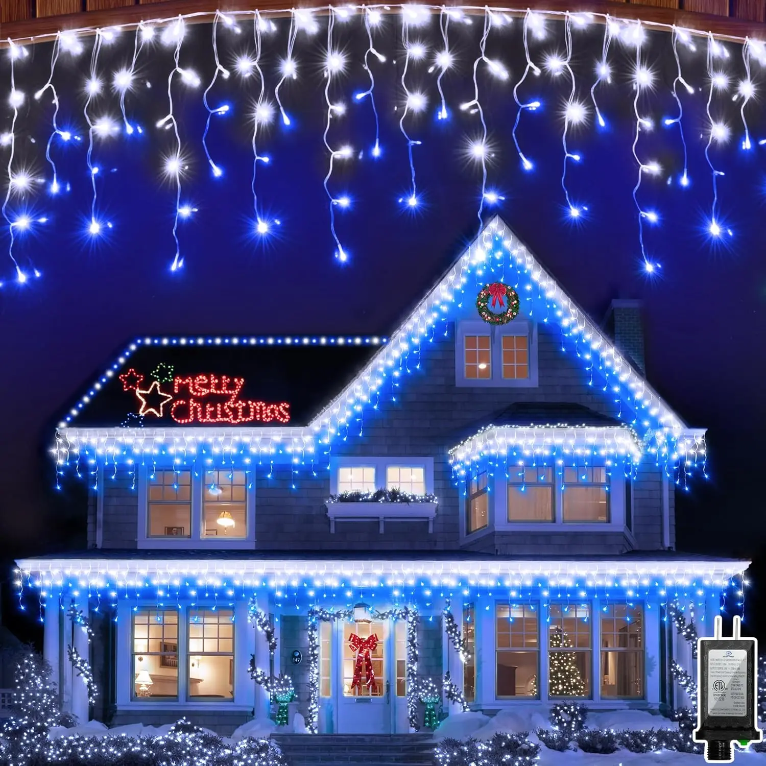 1620 LED Christma Lights with 360 Drops, Outdoor Hanging lights with 8 Modes