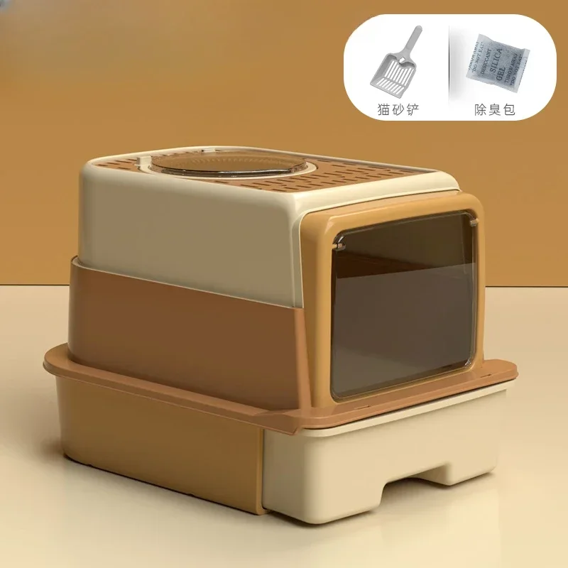 New Cat Litter Box Fully Enclosed Smart UV Disinfect Cat Toilet Anti Splash Separable Cat Litter Drawer Pet Accessorie