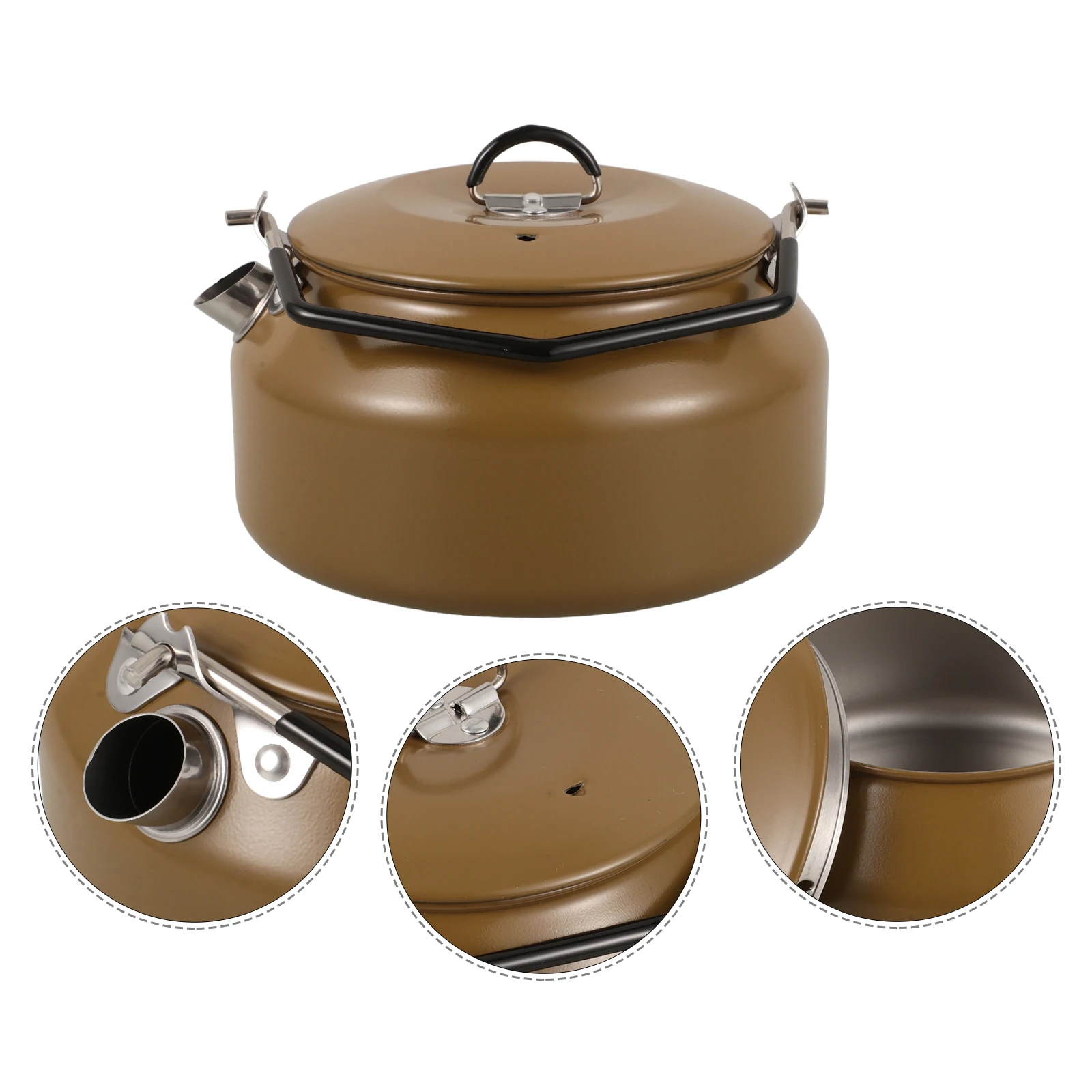 

Portable Camping Coffee Maker Ergonomic Metal Kettle Pot Stainless Steel for Tea