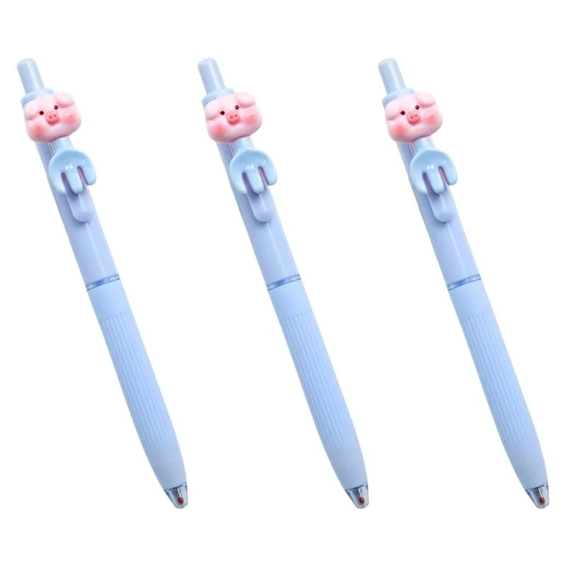 3pcs/pack 0.5mm 미세 팁 펜 젤 젤 액체 잉크 롤링 젤 잉크 펜