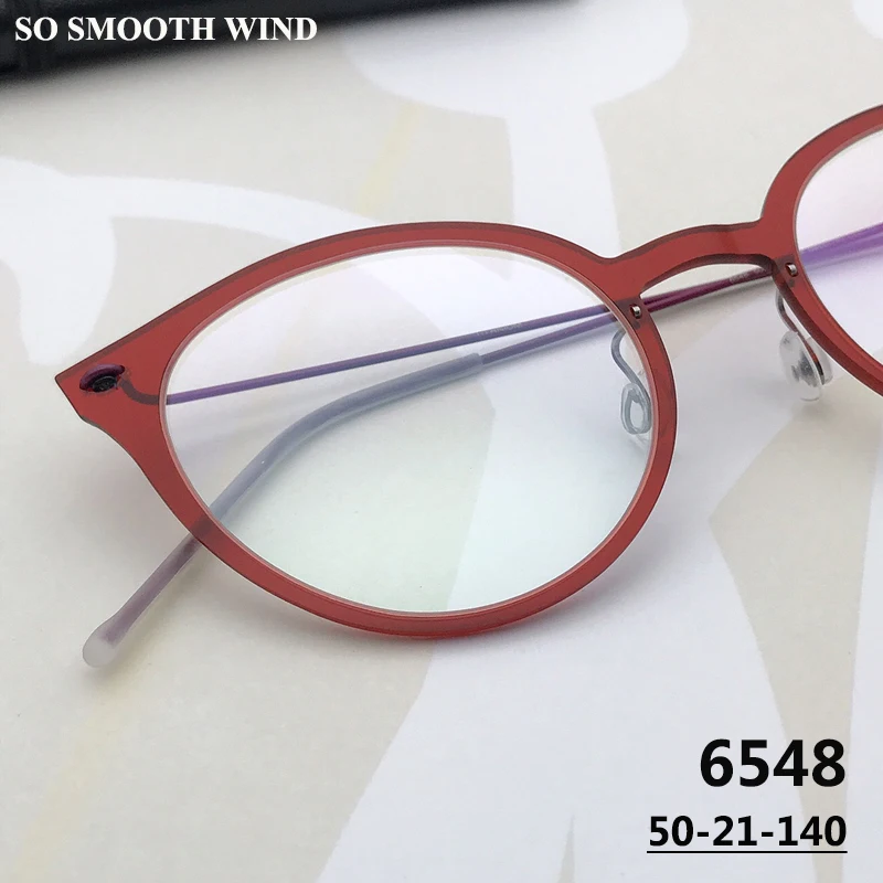 Ultra-light Screwless Cat Eye Glasses Frame for Women Titanium Butterfly Shaped Oval Round Eyeglasses Lady Clear Spectacles 6548