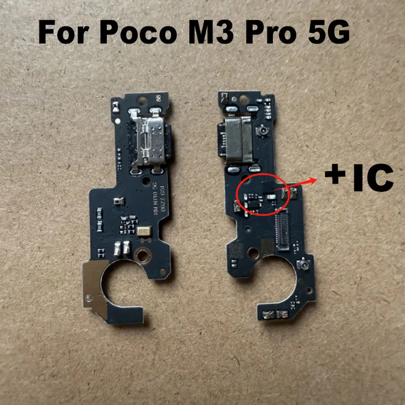 For Xiaomi Poco M3 Pro 5G USB Charging Board Dock Port Flex Cable With IC Support Fast Repair Parts Replacement M2103K19PG