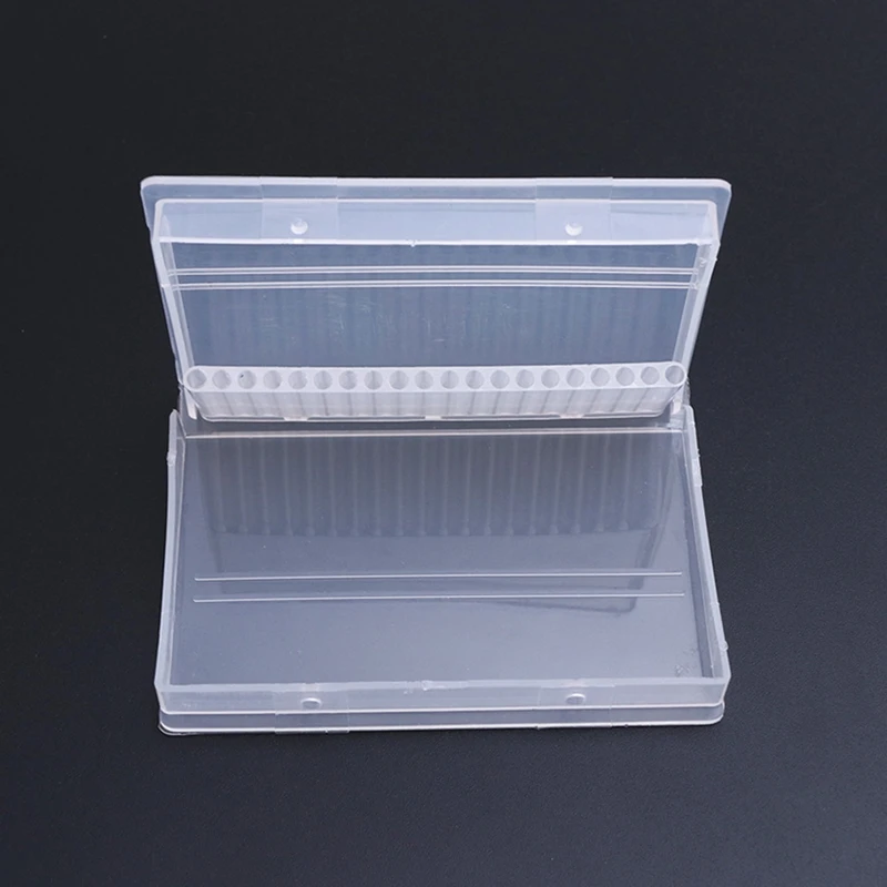 20 Slot Empty Storage Box For Nail Drill Bits Transparent Acrylic Display Box Milling Cutters Container Accessories Tool