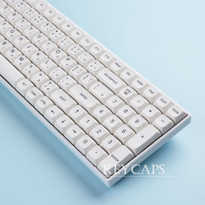 Minimalist White PBT Keycaps 120 Keys Korean Spanish English Multilingual XDA Profile for Mechanical Keyboard Magnetic Keyboard