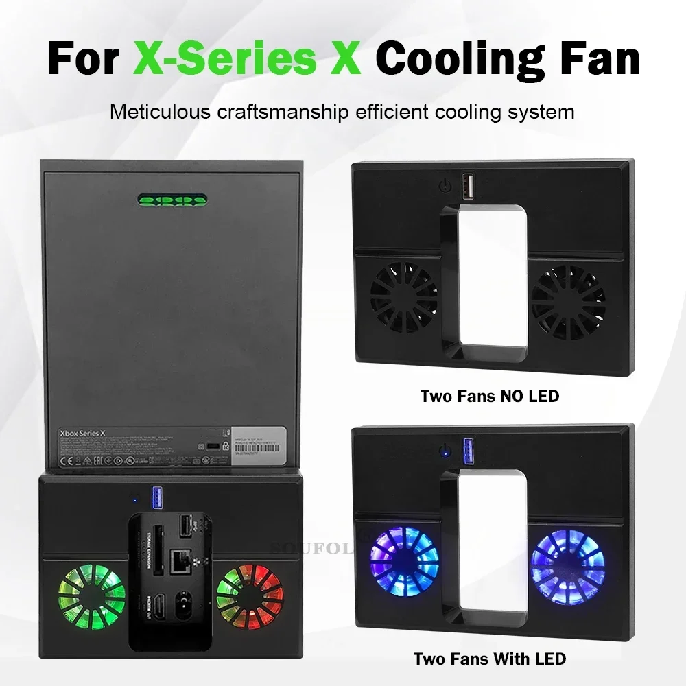 RGB Cooling Fan For Xbox Series X Console Game Host Cooling Fan Dock Bases Brackets Vertical Stand Host Side Radiators For Xbox view 2