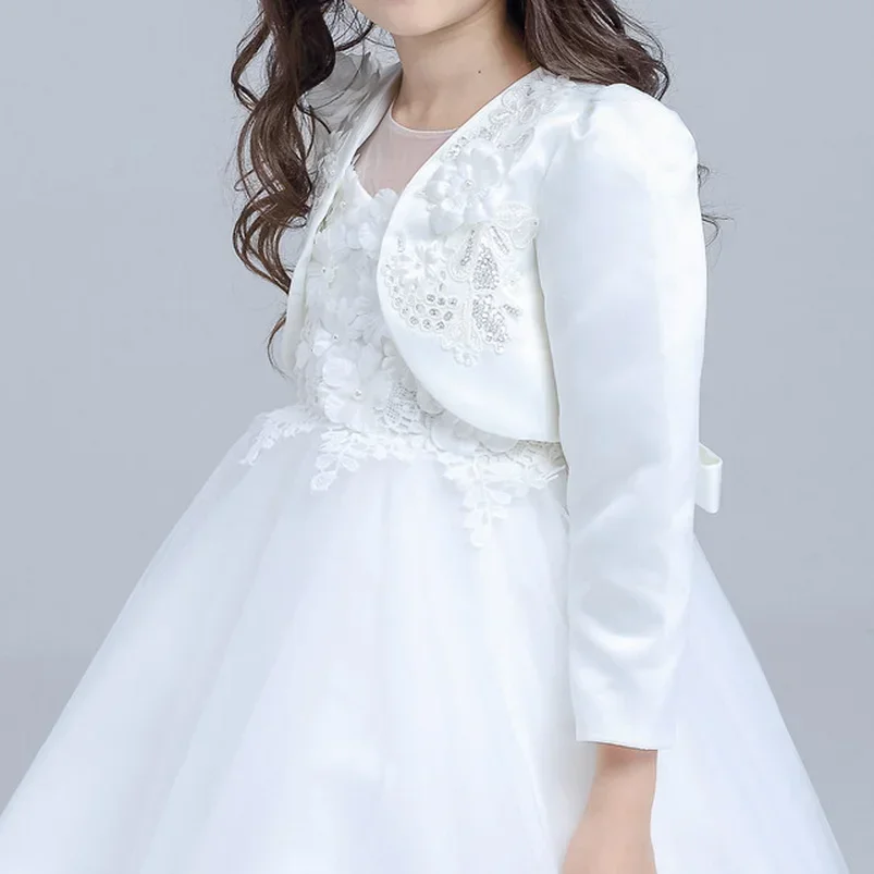 White Girls Outcoat for Wedding Kids Cardigan Jacket Coat Princess Girls Clothes  Kid Coat  Kids Jacket 2 3 4 6 8 10 12 Years