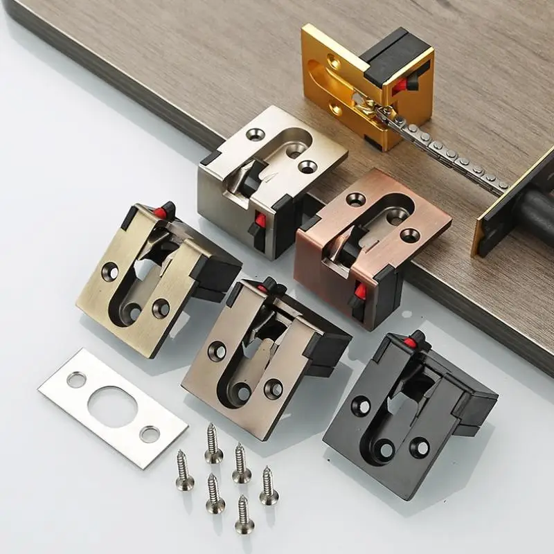 【HG】Zinc Alloy Hidden Security Door Chain For Hotel Bedroom Door Latch Anti-theft Door Lock Kids Protection Lock Hardware