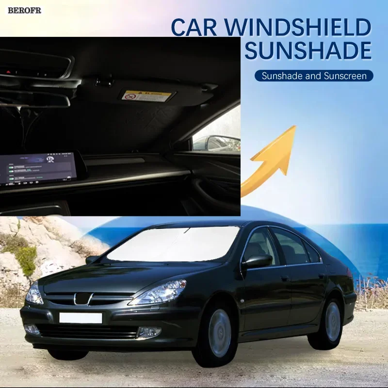 Car Windshield Sun Shade Covers Front Window Sunscreen UV Parasol For Peugeot 607 Summer Car Accessories