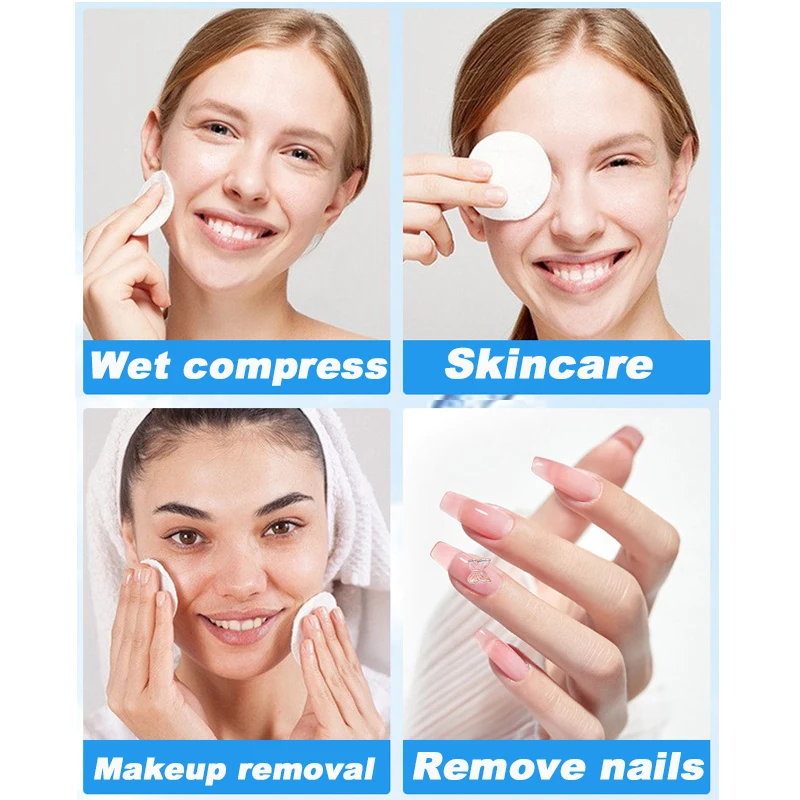 100/400 szt. miękkich i oddychających okrągłych wacików kosmetycznych do codziennego oczyszczania twarzy, usuwania makijażu i lakieru do paznokci, narzędzia do makijażu