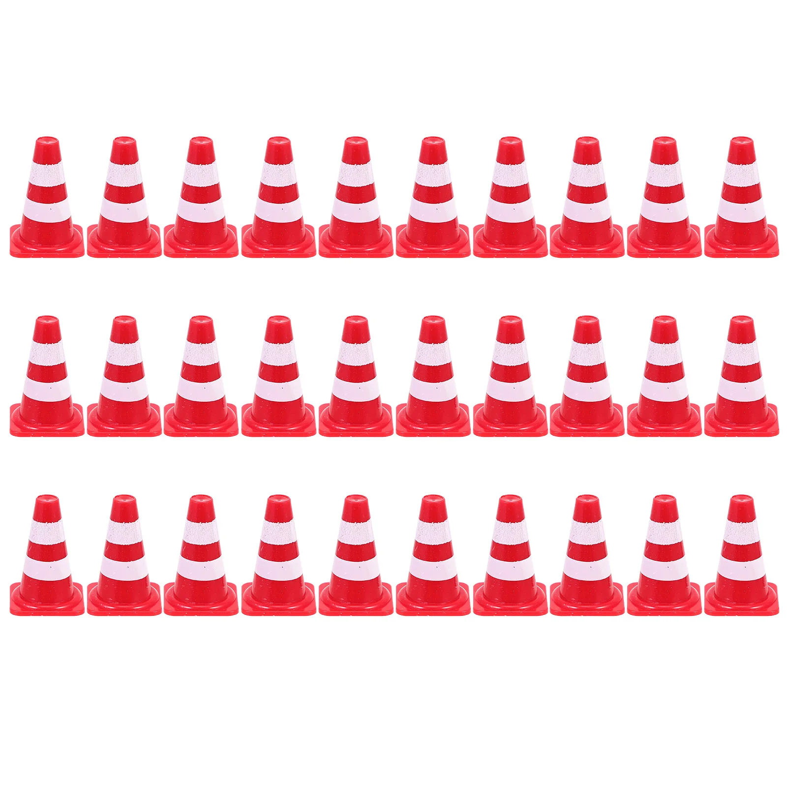 30 Pcs Sports Tape Roadblock Simulation Props Traffic Statue Roadblocks Red Mini Child